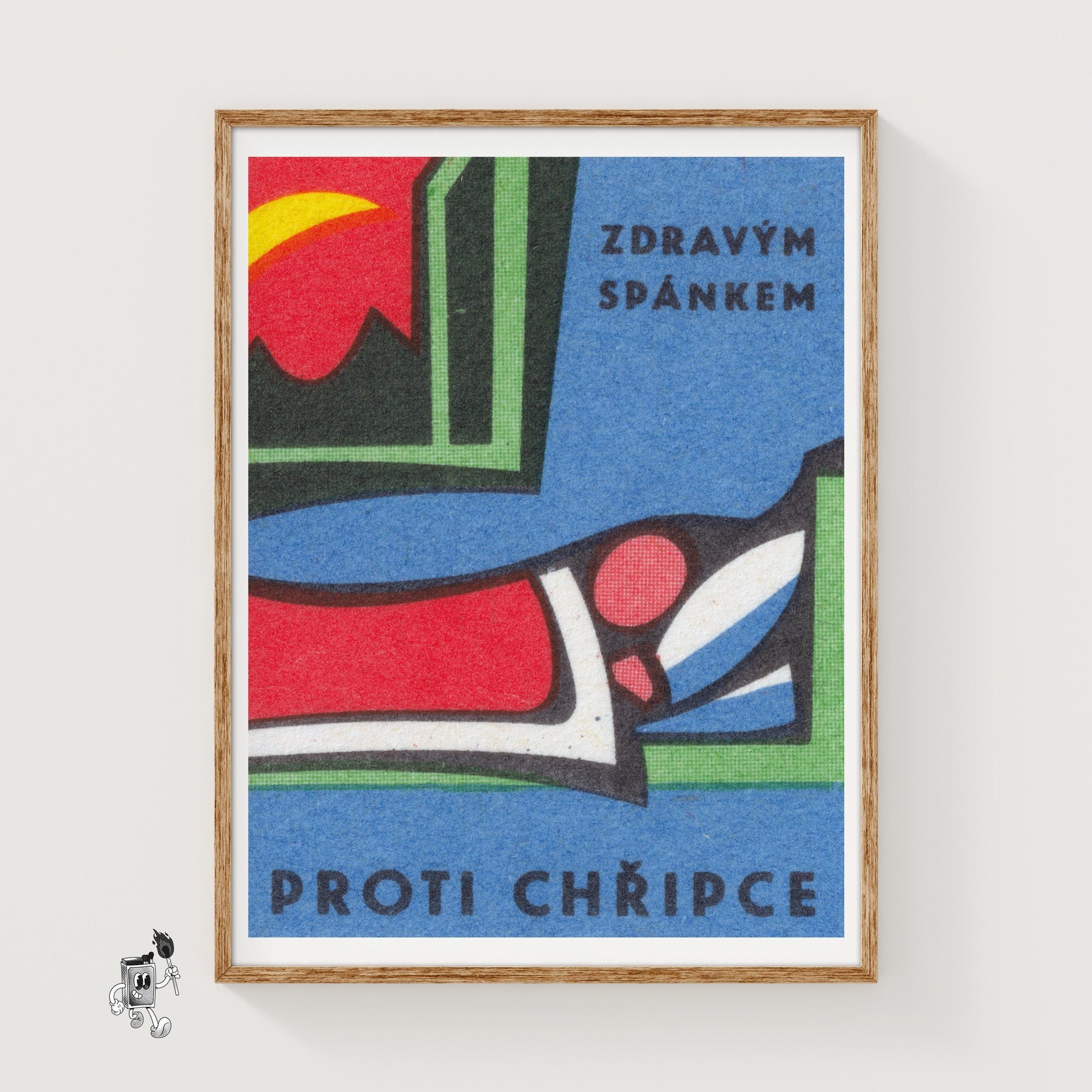 Abstract Geometric - vintage matchbox label print