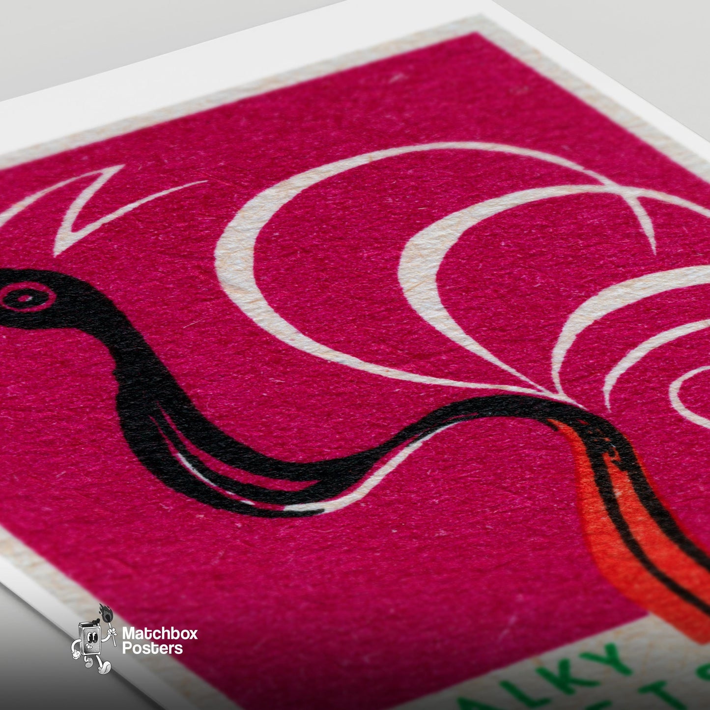 Rooster Match - vintage matchbox label print - close-up detail