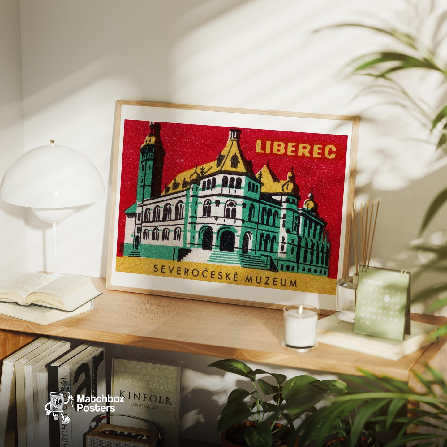 Severočeské Muzeum - vintage matchbox label print - office wall