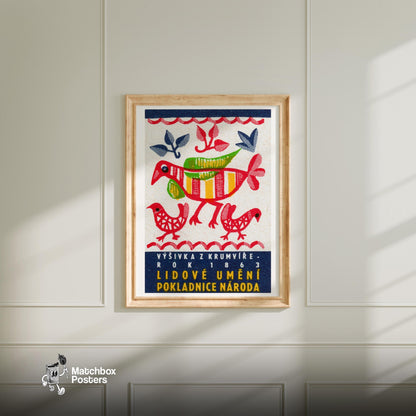 Stylized Red - vintage matchbox label print - bedroom mockup