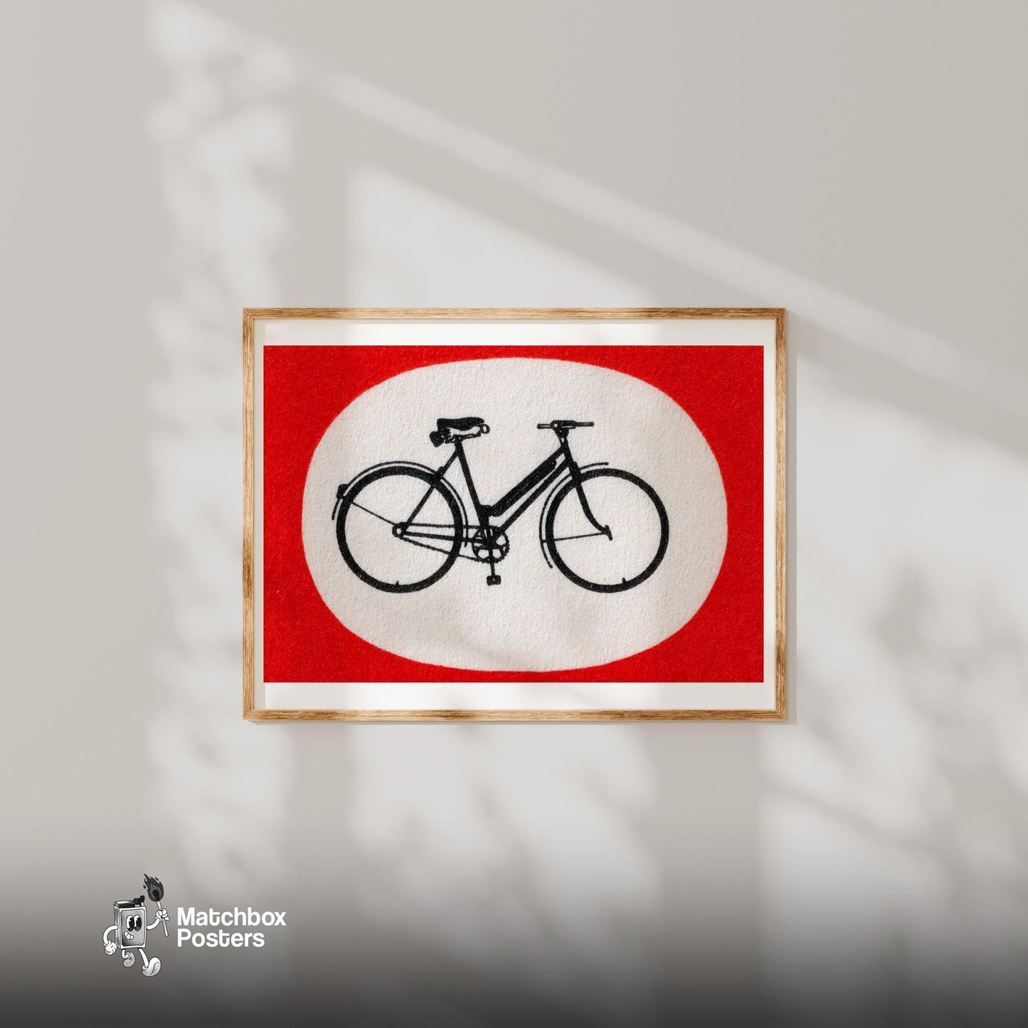 Bicycle - vintage matchbox label print - bedroom mockup