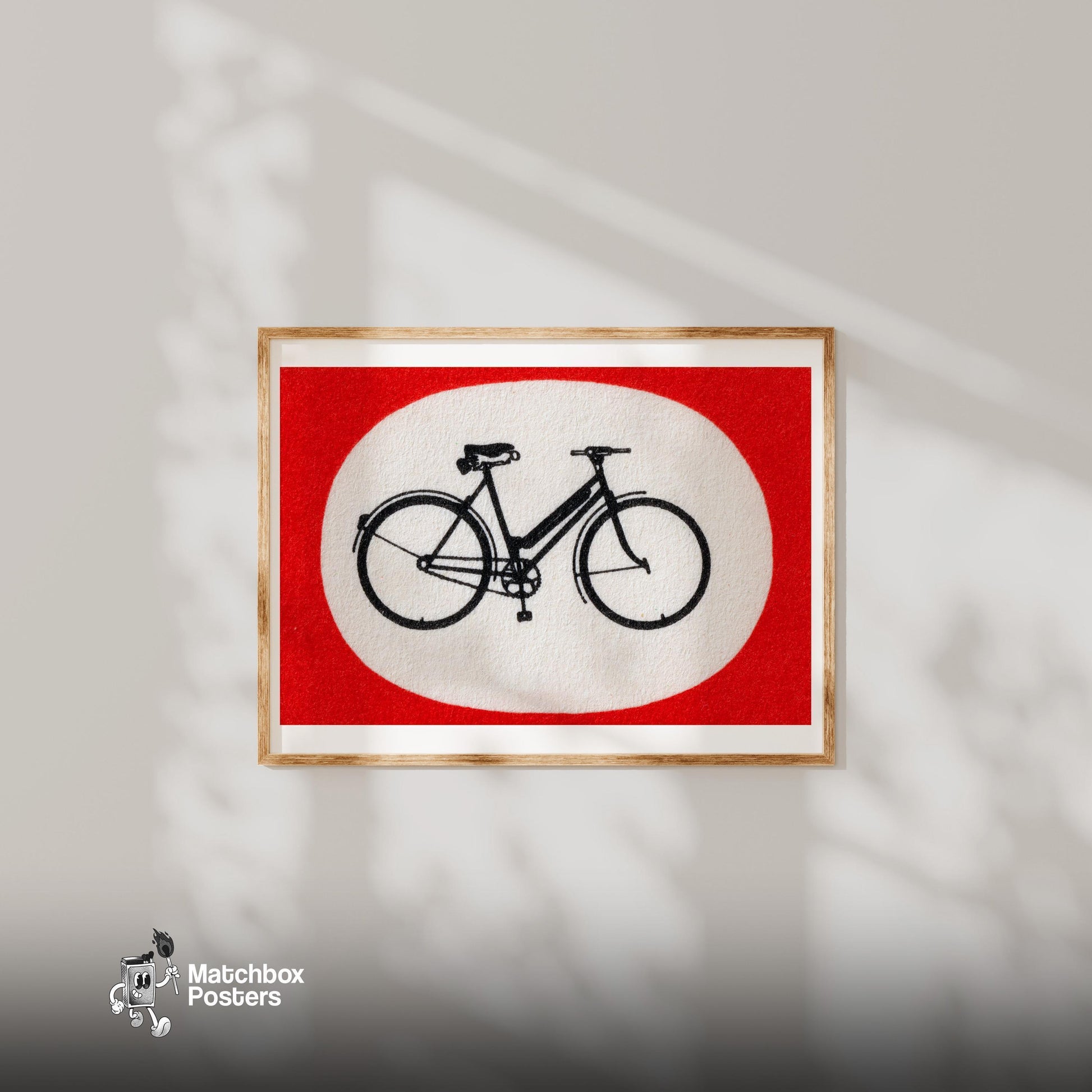 Bicycle - vintage matchbox label print - bedroom mockup