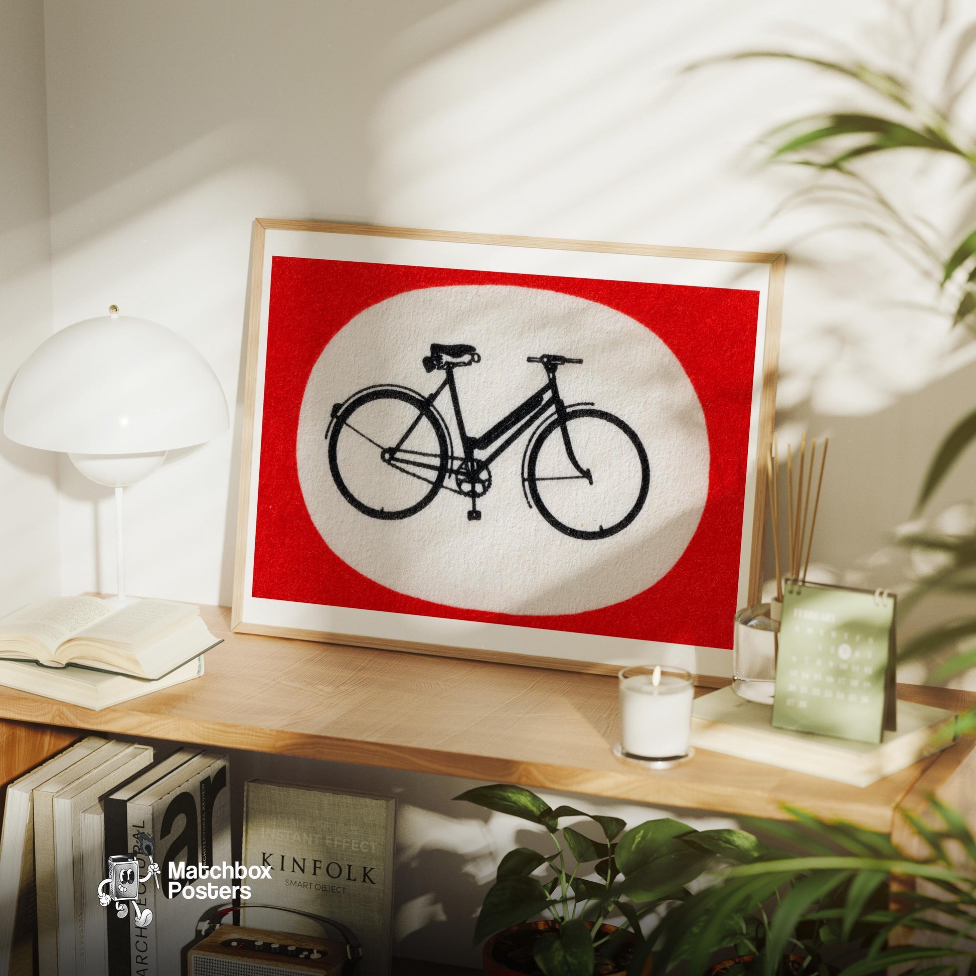 Bicycle - vintage matchbox label print - office wall