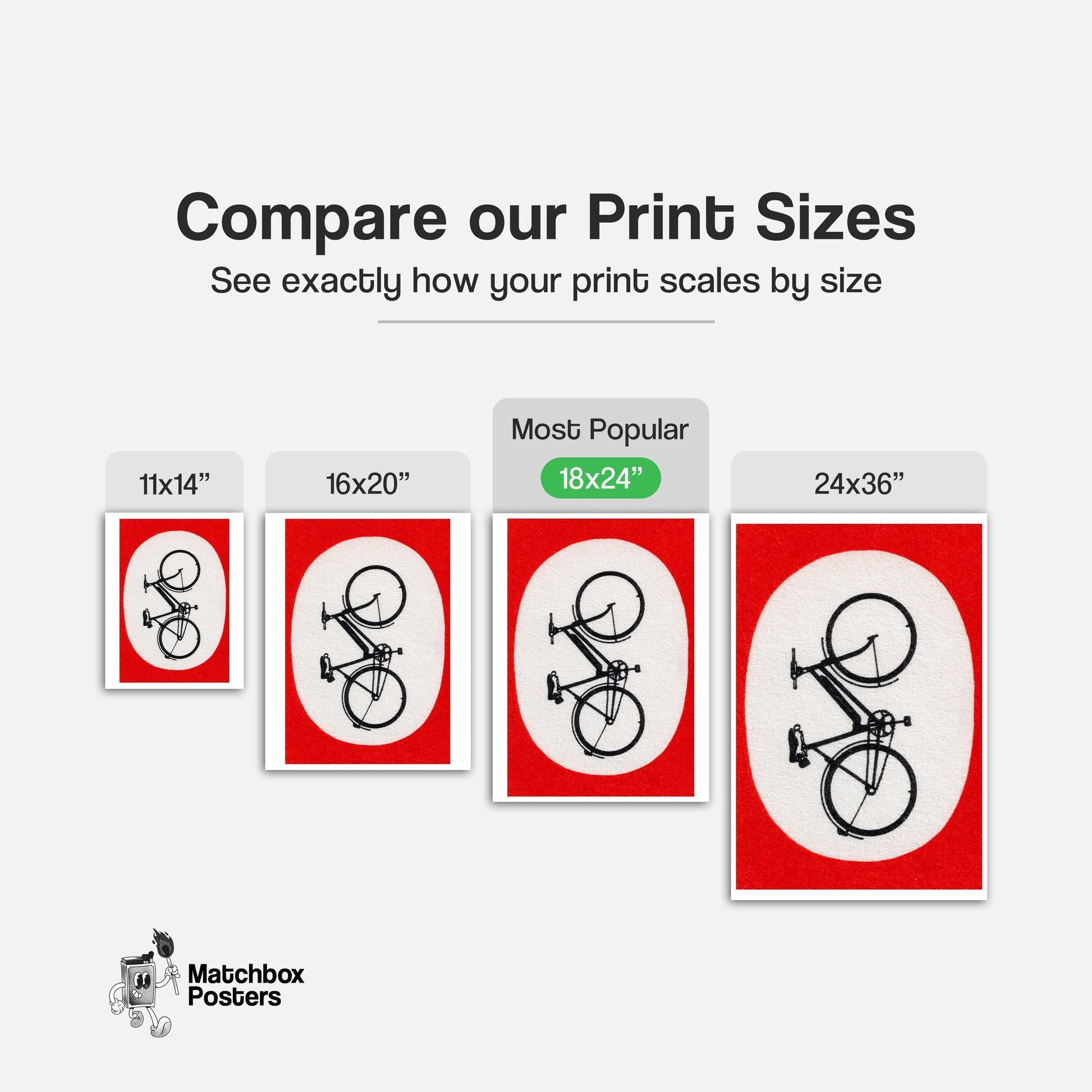 Bicycle - vintage matchbox label print - gallery wall preview