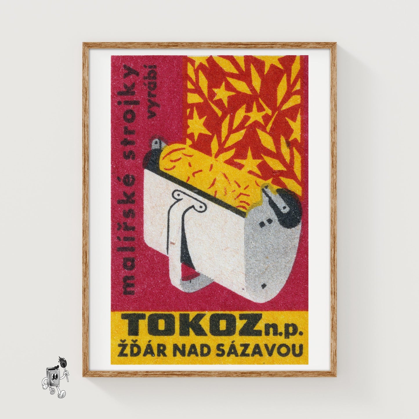 Wheat Collection Machine - vintage matchbox label print