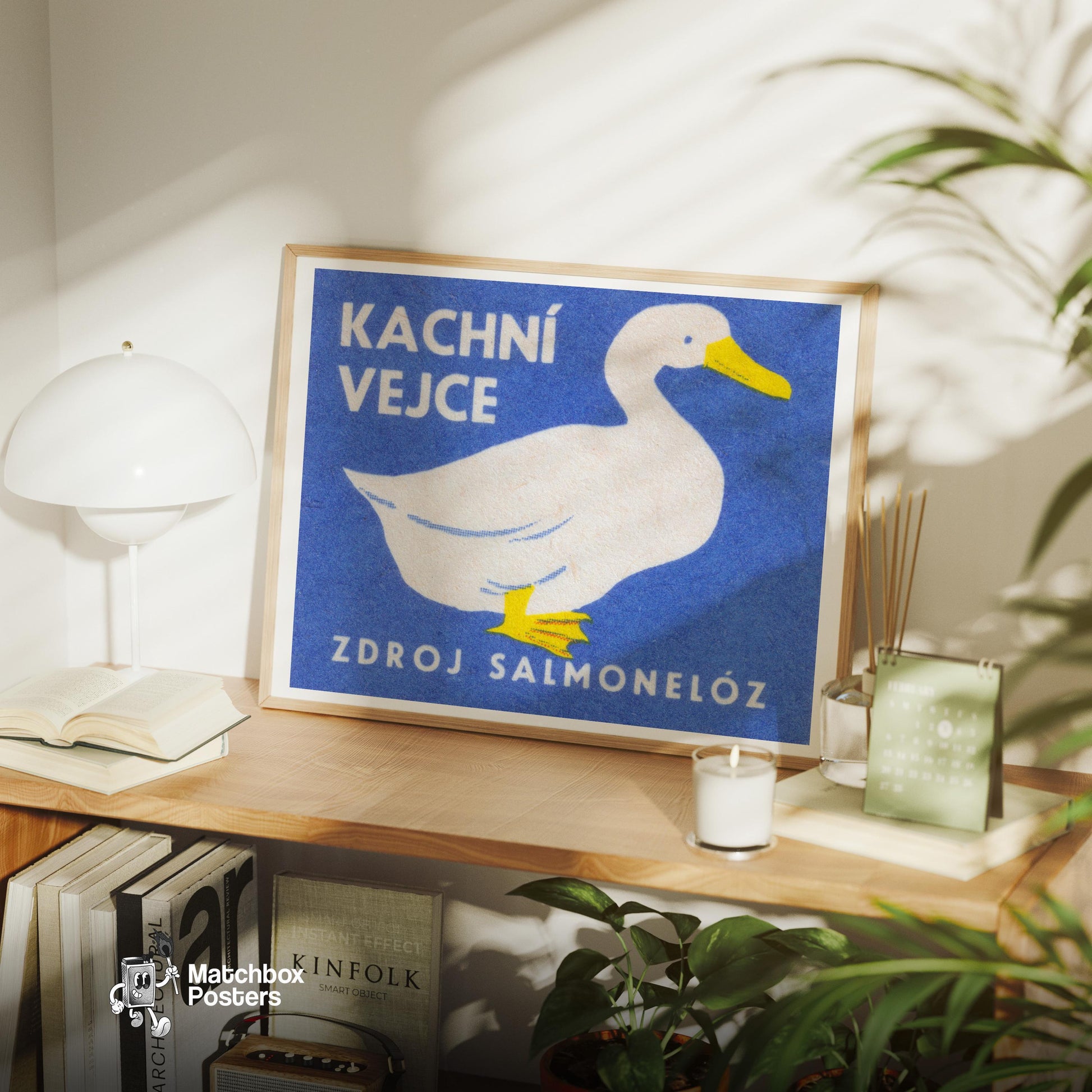 White Duck - vintage matchbox label print - office wall