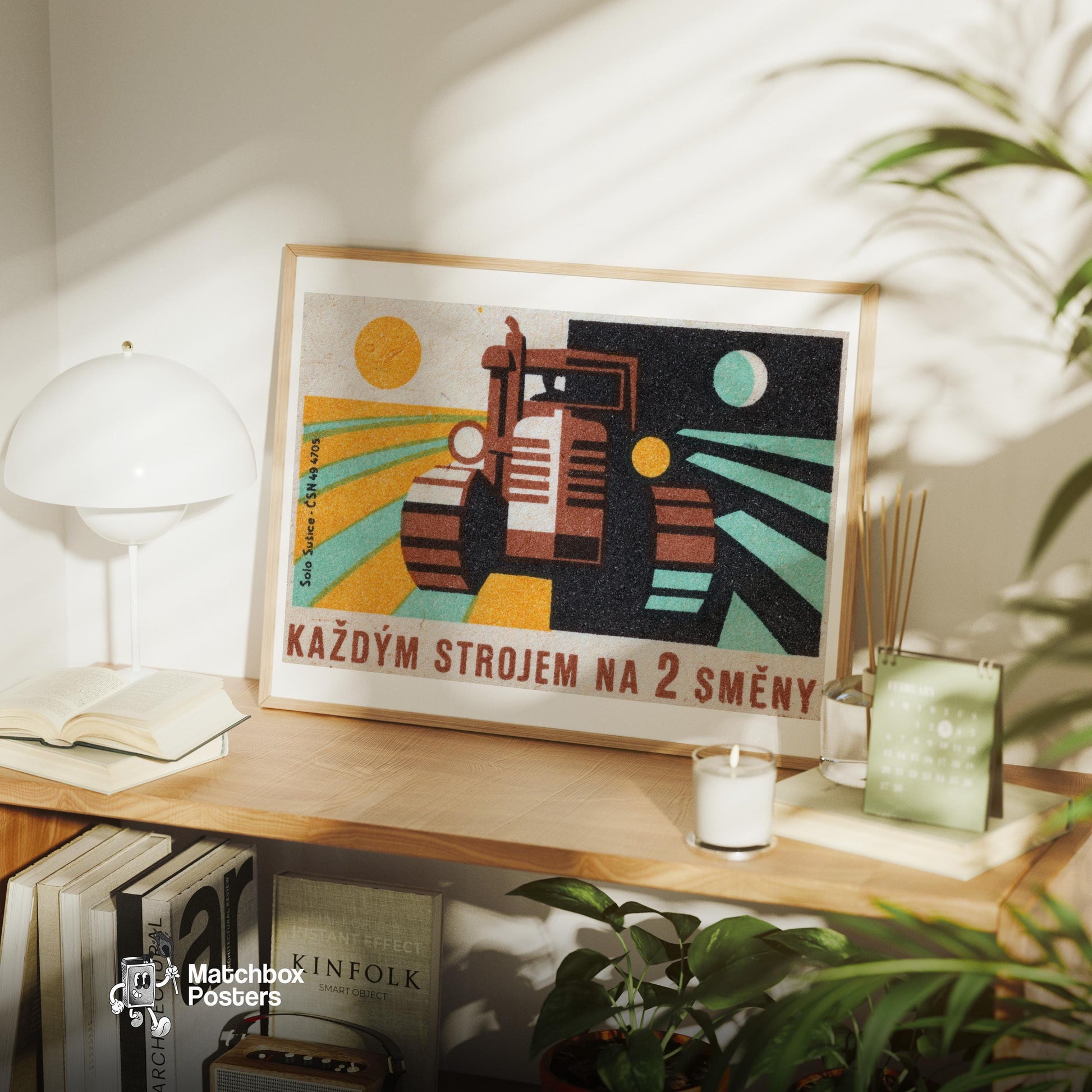 Day and Night Farming - vintage matchbox label print - office wall