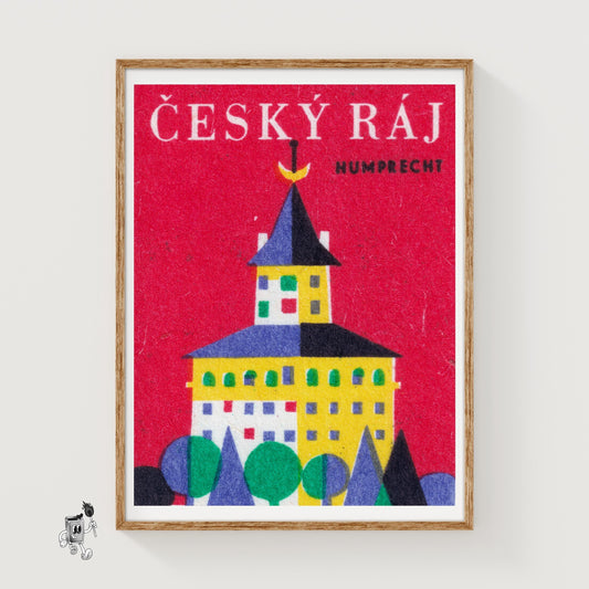 Humprecht Castle - vintage matchbox label print