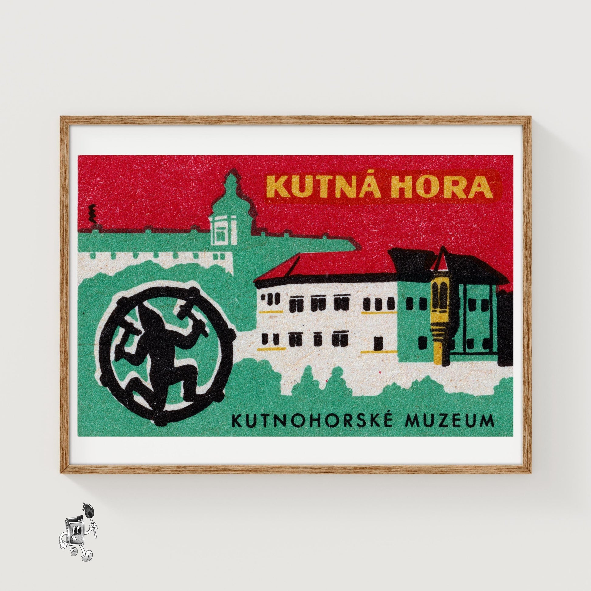Kutná Hora Museum - vintage matchbox label print