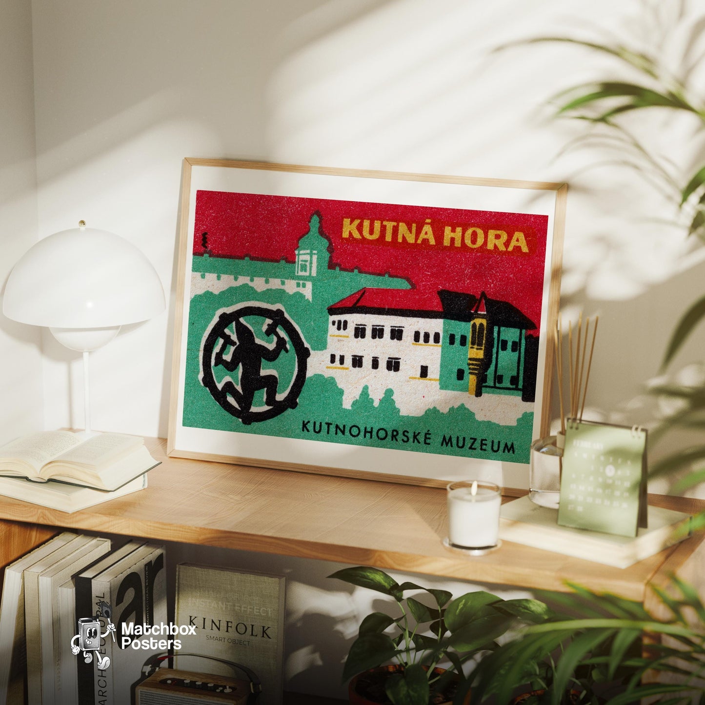 Kutná Hora Museum - vintage matchbox label print - office wall