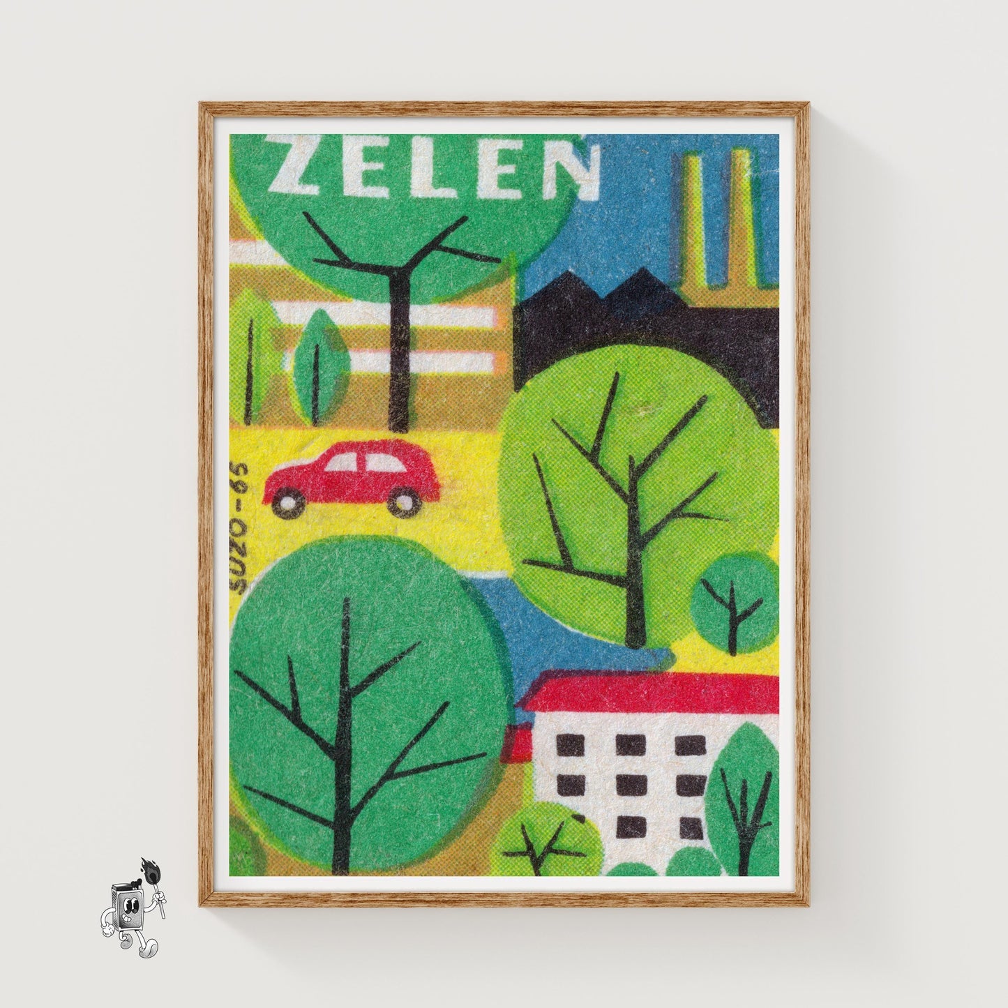 Urban Landscape - vintage matchbox label print