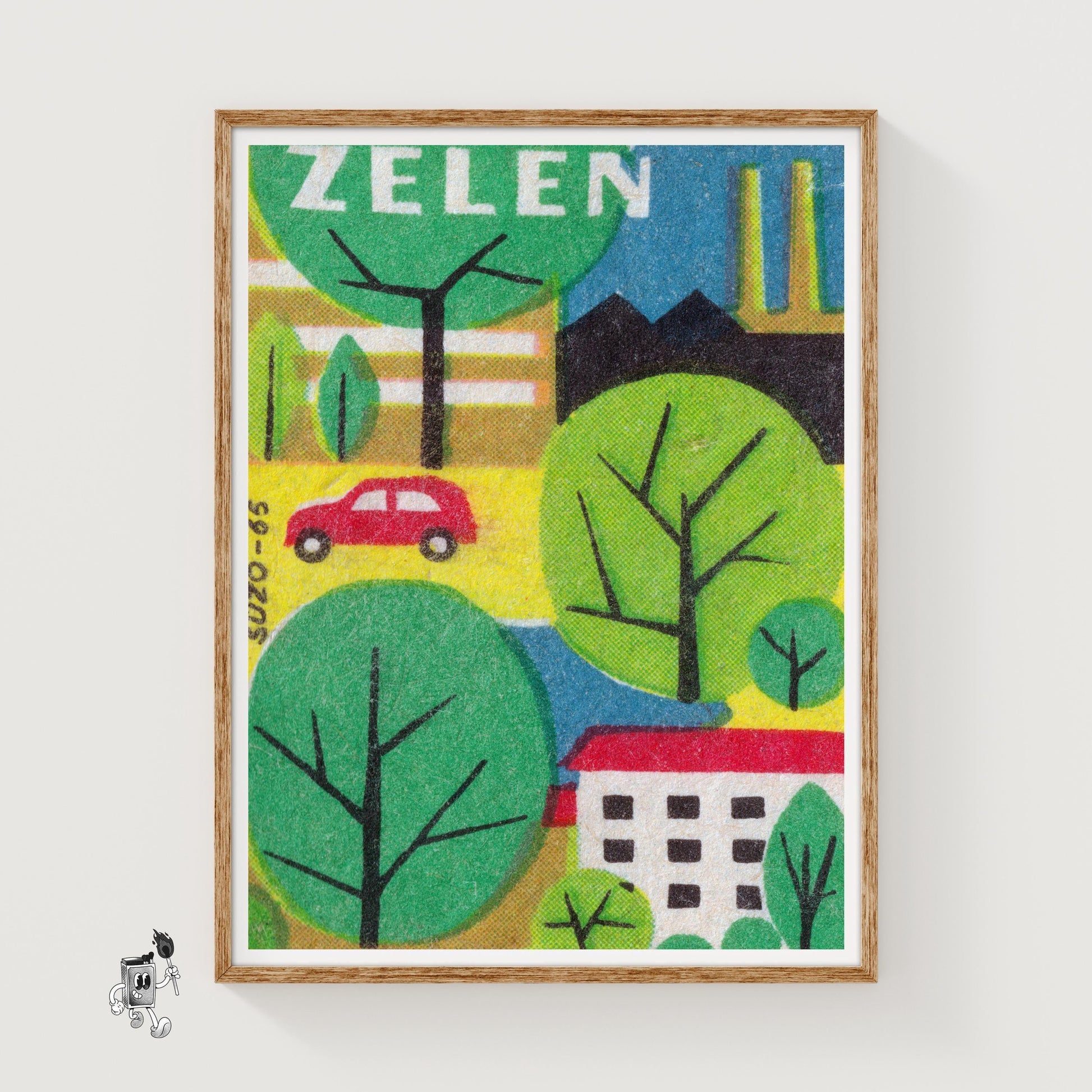 Urban Landscape - vintage matchbox label print