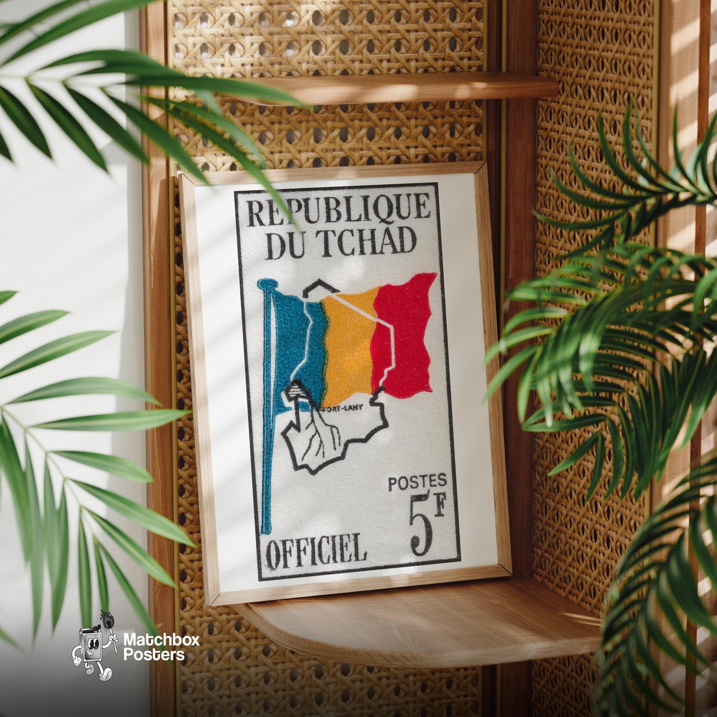 Chad Independence - vintage matchbox label print - office wall