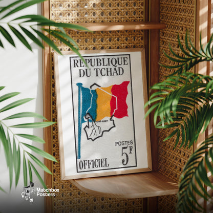 Chad Independence - vintage matchbox label print - office wall