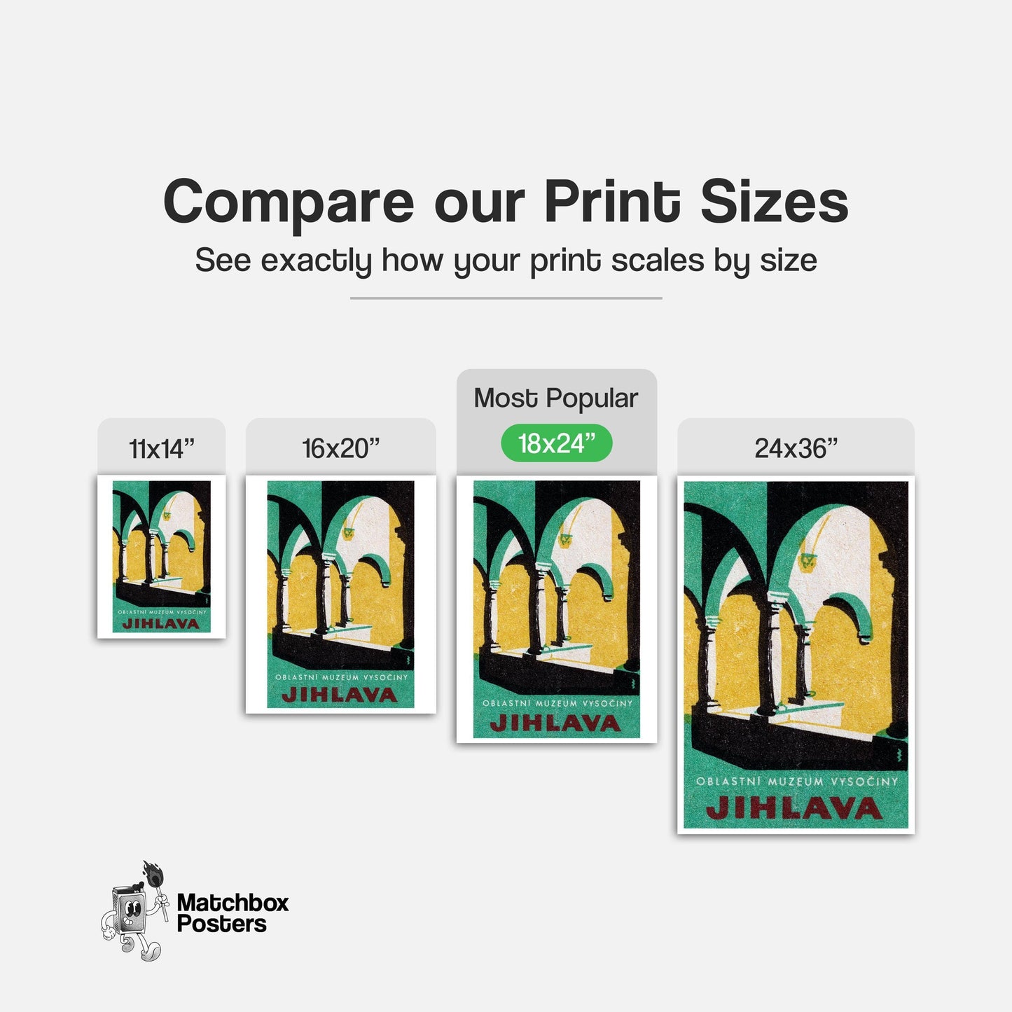 Arched Colonnade - vintage matchbox label print - gallery wall preview