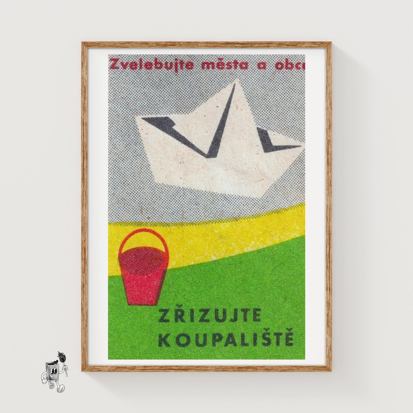 Paper Boat - vintage matchbox label print