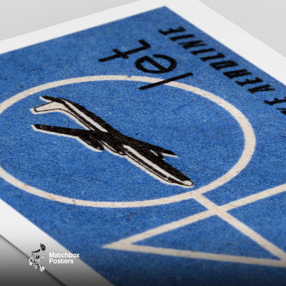 Czechoslovak Airlines 40th Anniversary Matchbox - vintage matchbox label print - close-up detail
