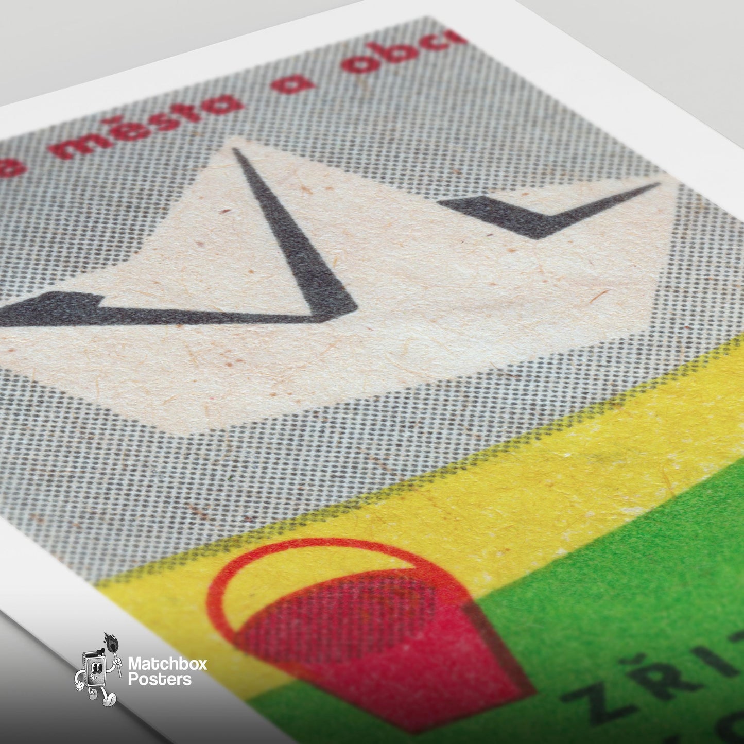 Paper Boat - vintage matchbox label print - close-up detail