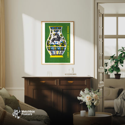 Deer Folk Art - vintage matchbox label print - living room mockup