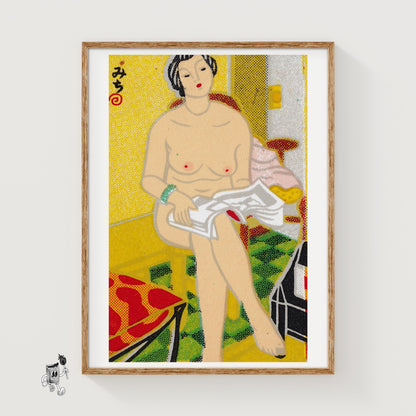 Nude Woman - vintage matchbox label print