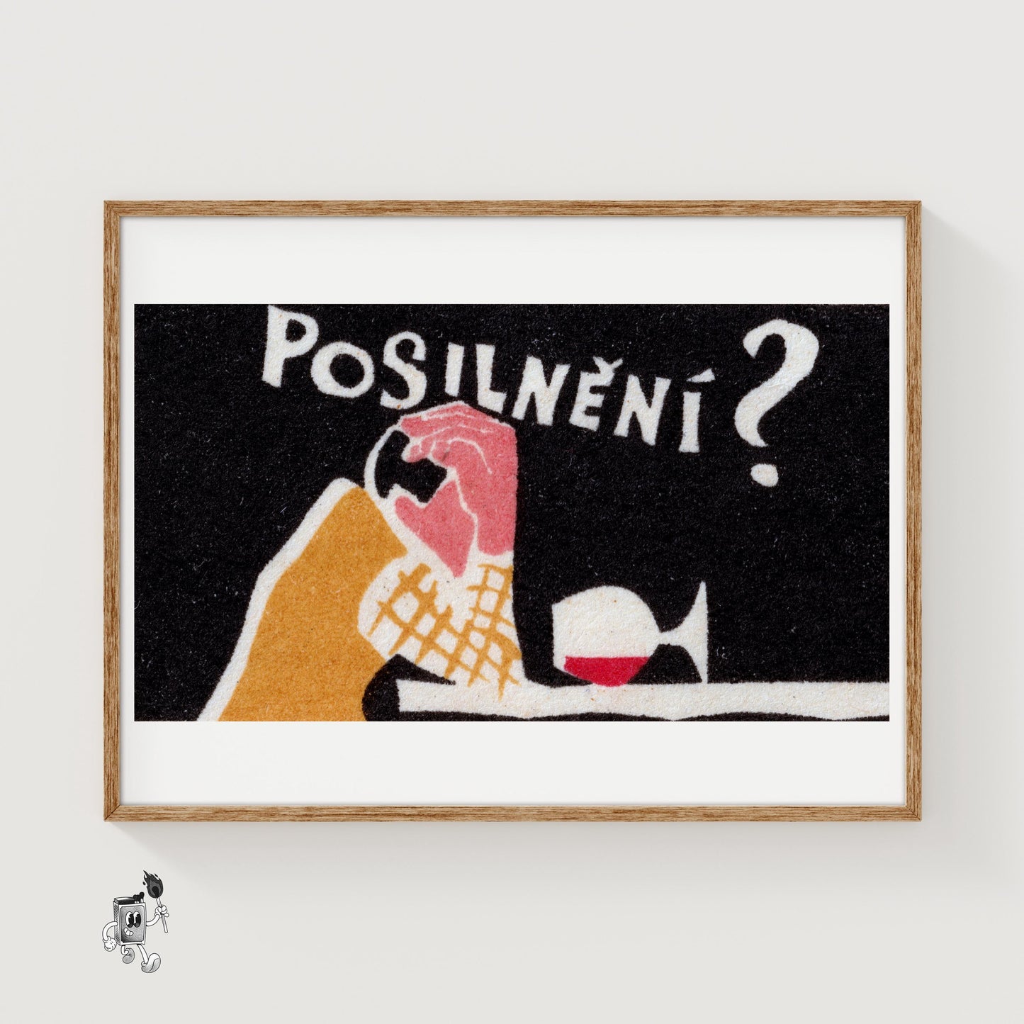 Hand Holding Drink - vintage matchbox label print