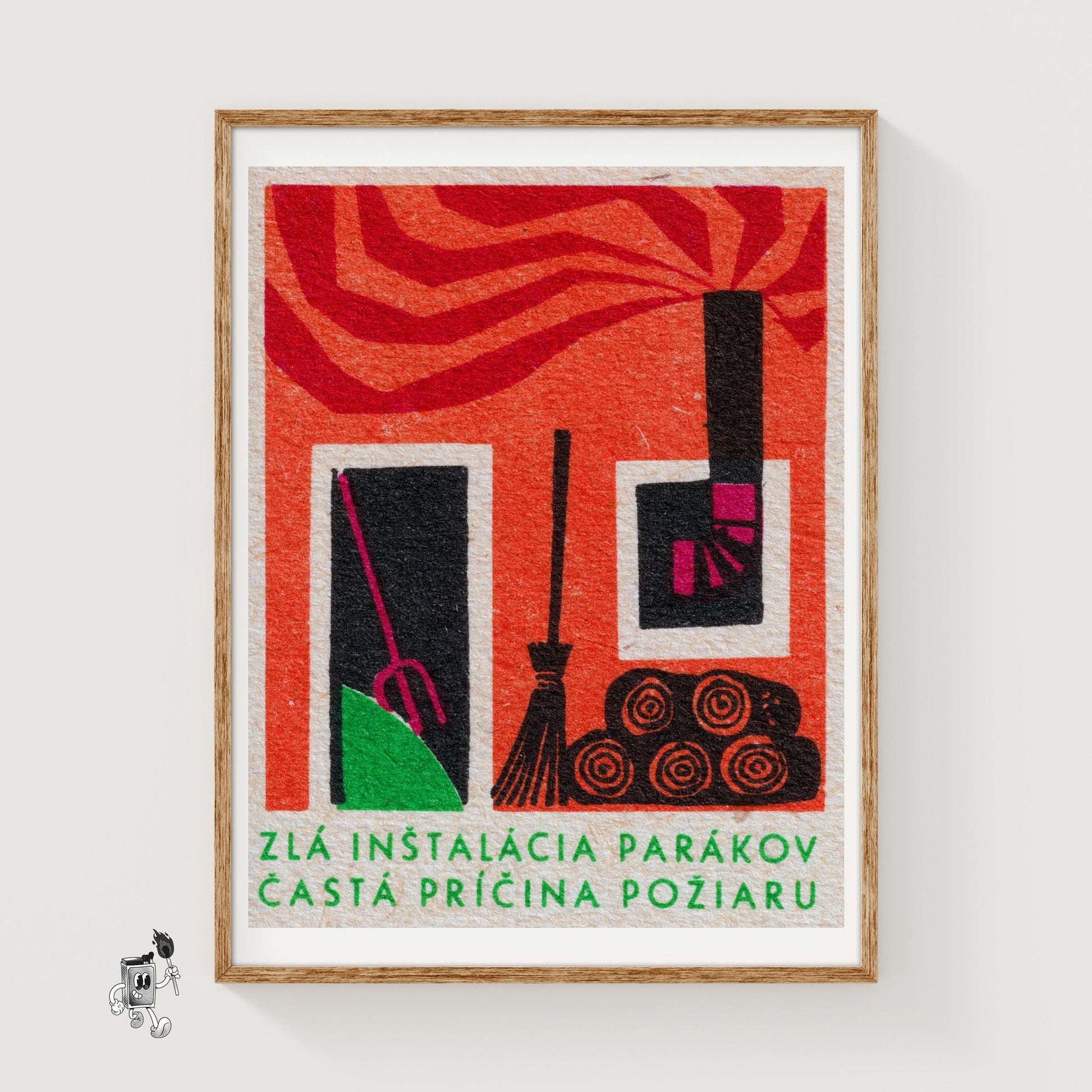 Abstract Representation Of Fire Hazards - vintage matchbox label print