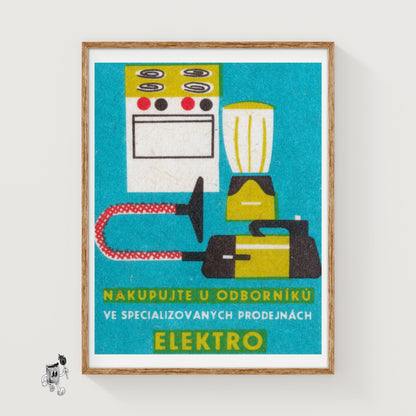 Electric Appliances - vintage matchbox label print