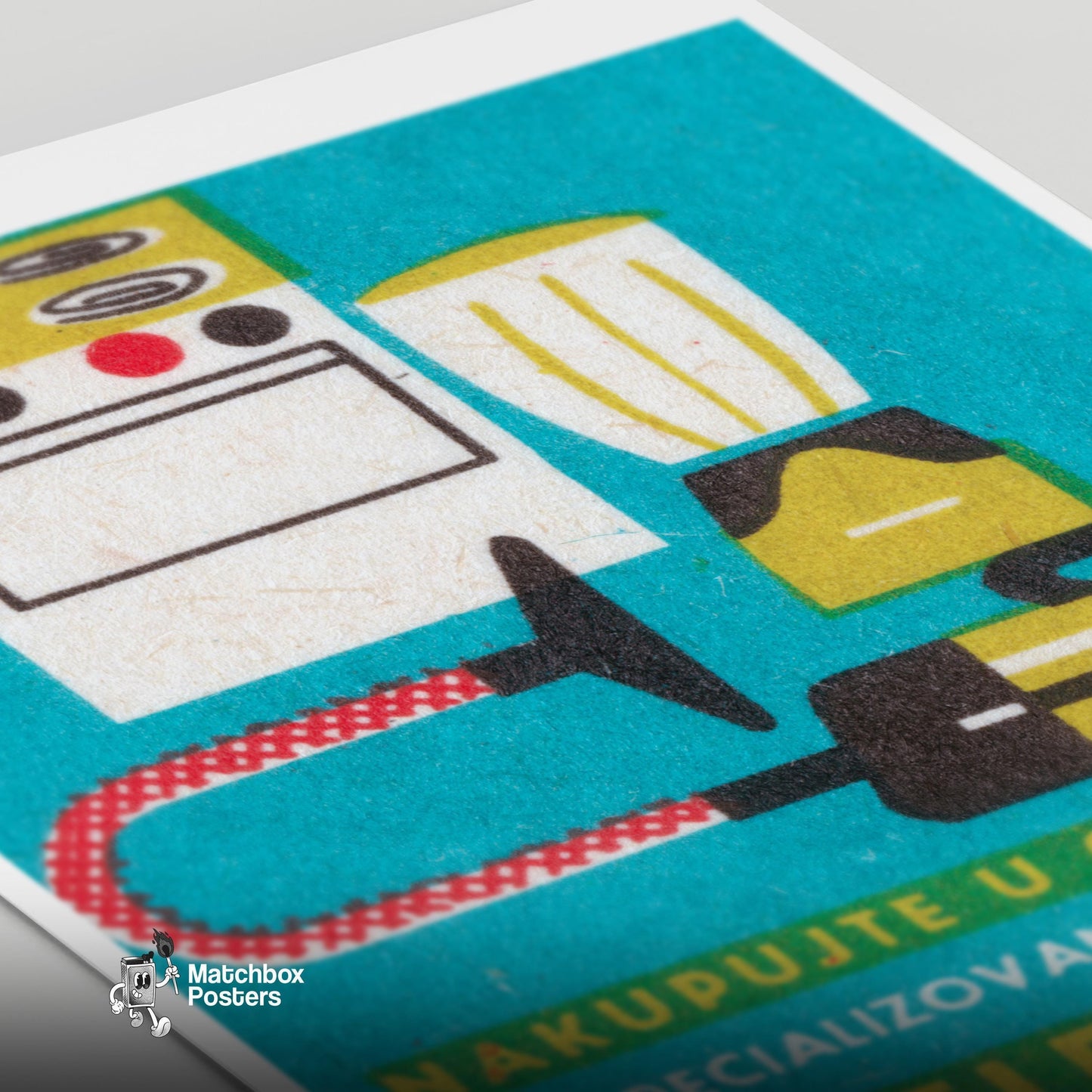Electric Appliances - vintage matchbox label print - close-up detail