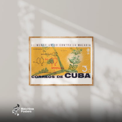 Malaria Prevention - vintage matchbox label print - bedroom mockup