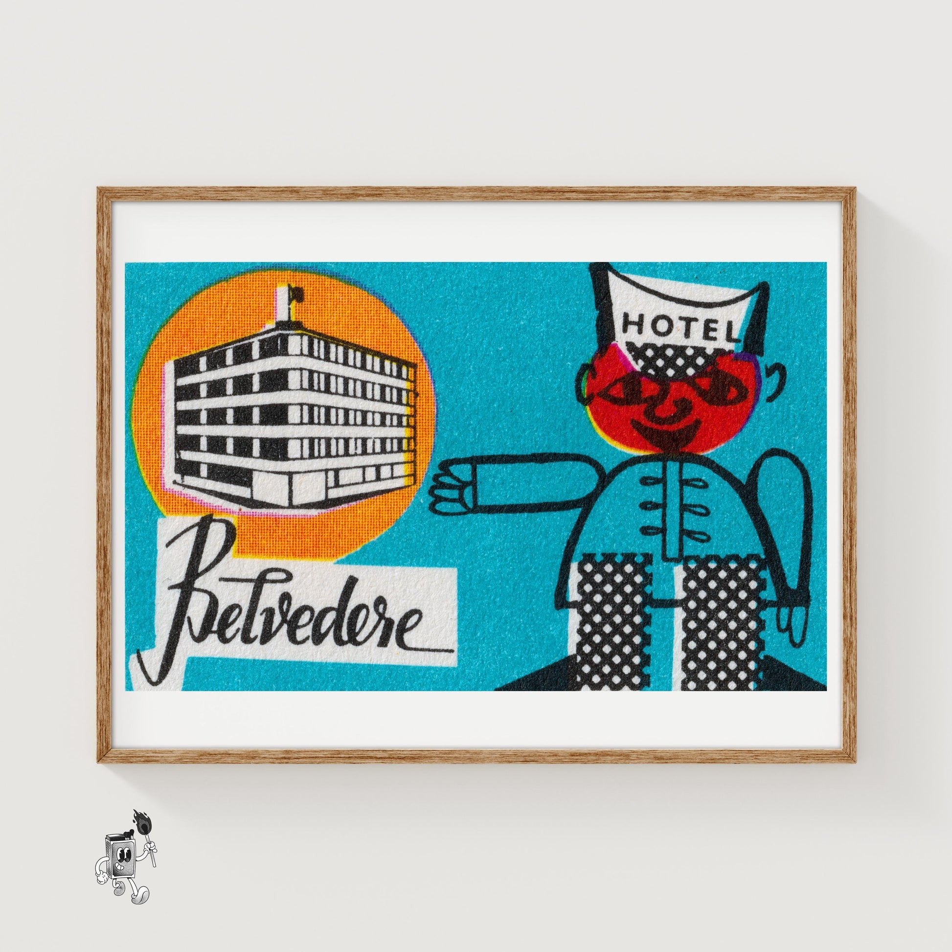Hotel Belvedere - vintage matchbox label print