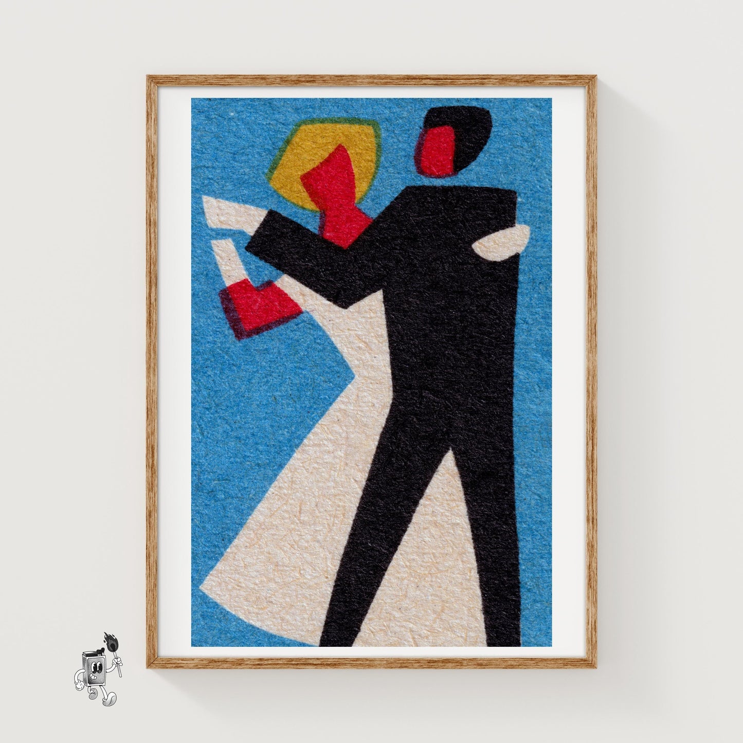 Dancing Couple - vintage matchbox label print