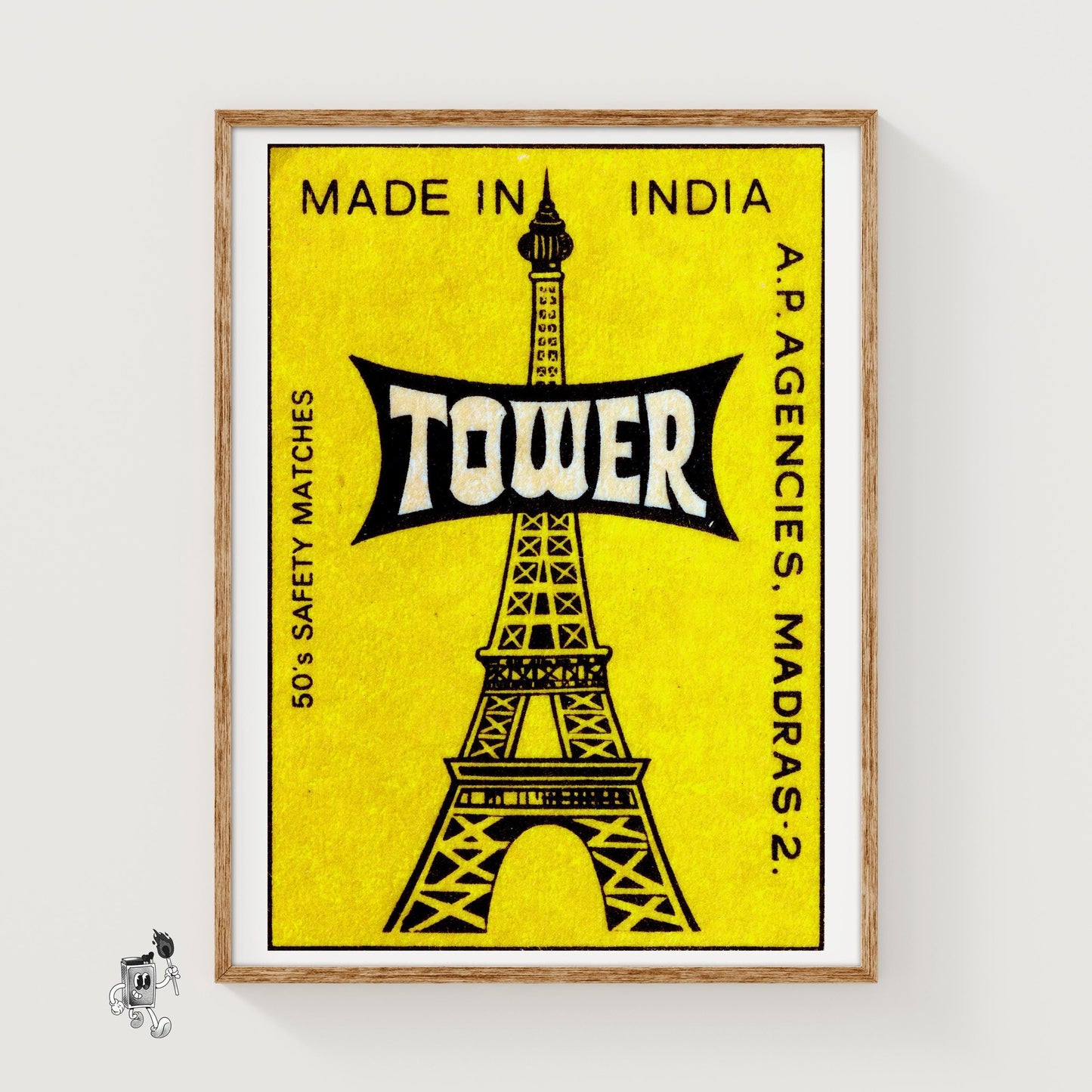 Eiffel Tower - vintage matchbox label print