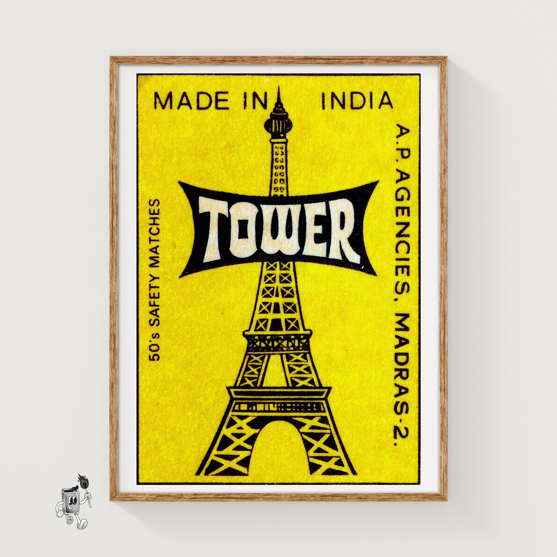 Eiffel Tower - vintage matchbox label print