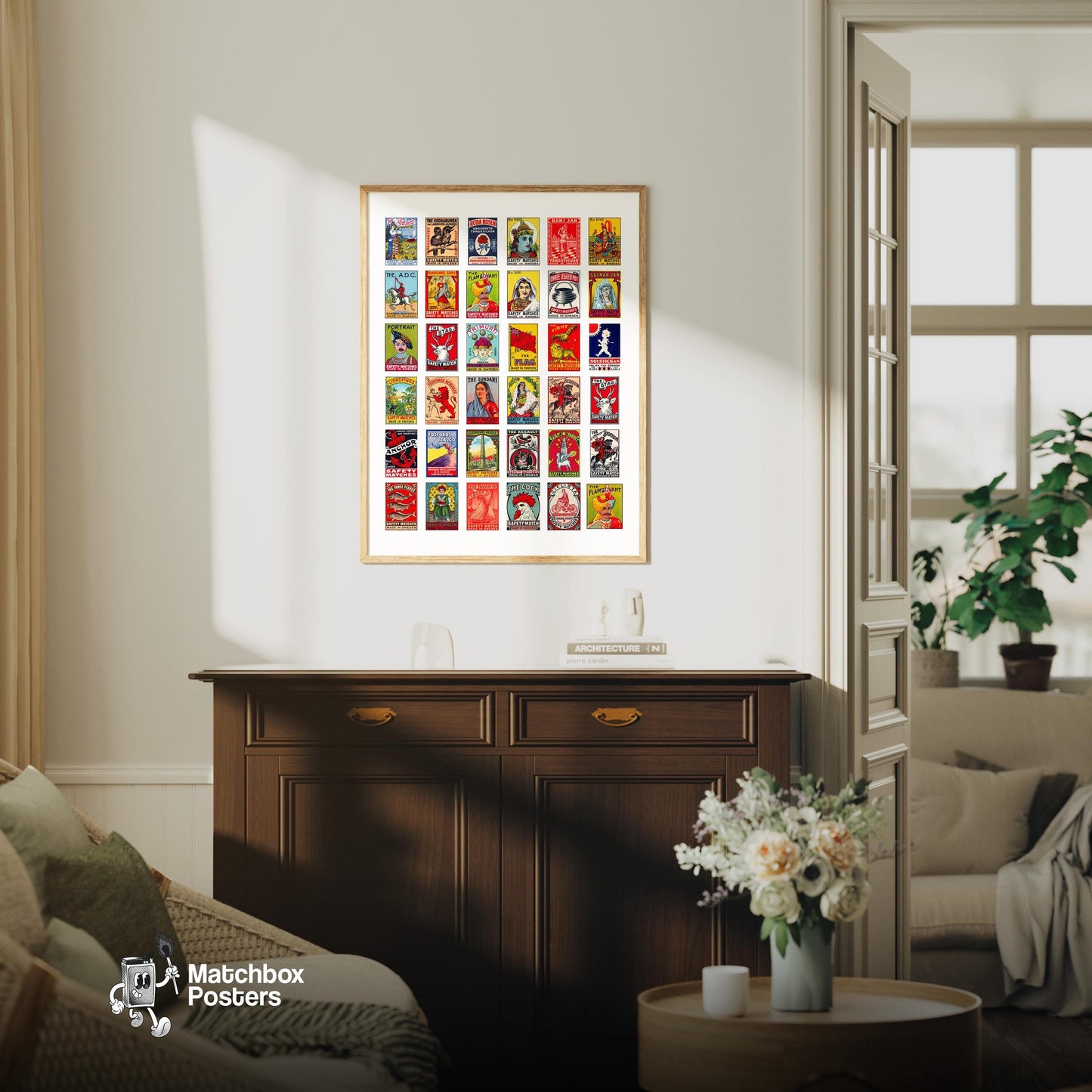 Collection Of Vintages - vintage matchbox label print - framed wall art preview