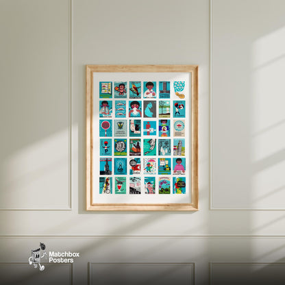 Collection Of Vintages - vintage matchbox label print - living room mockup