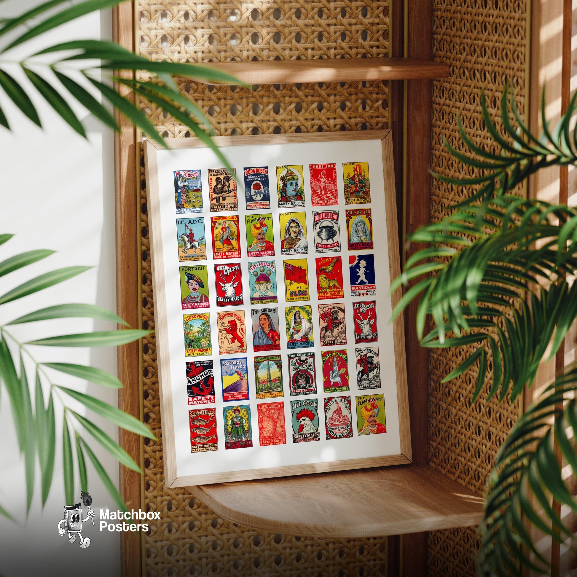 Collection Of Vintages - vintage matchbox label print - size comparison