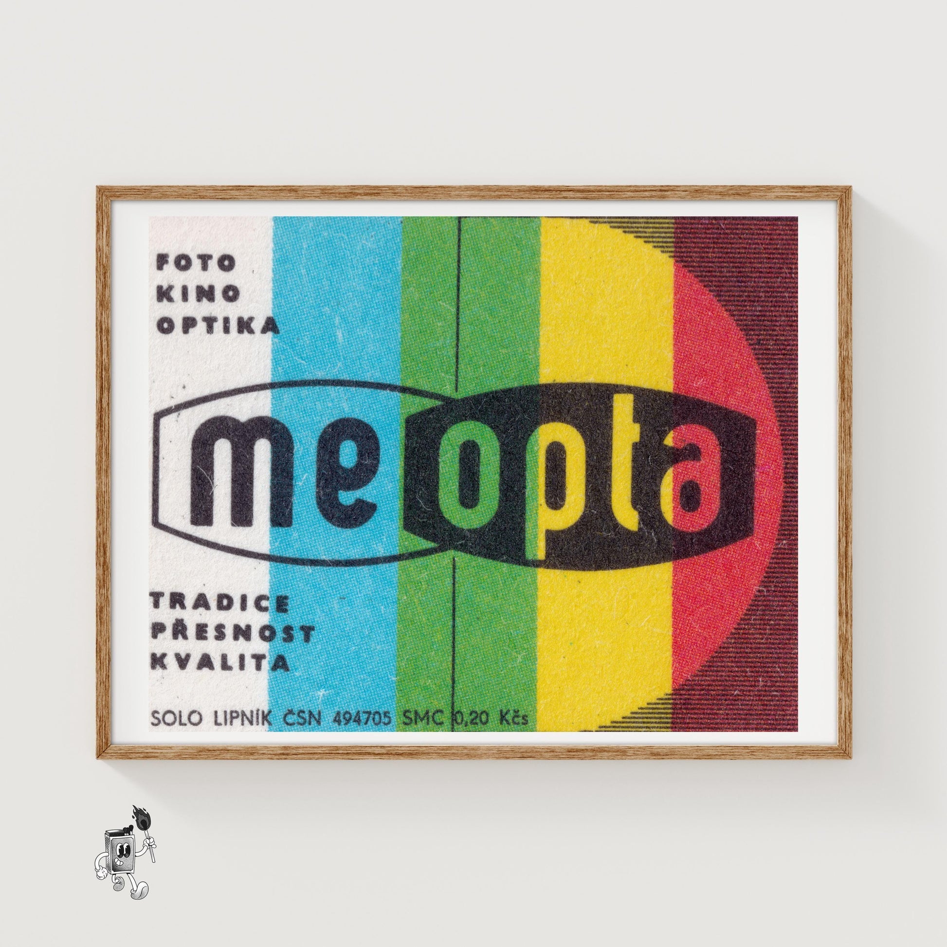 Meopta Brand - vintage matchbox label print