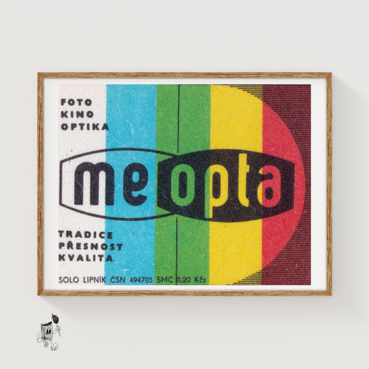 Meopta Brand - vintage matchbox label print