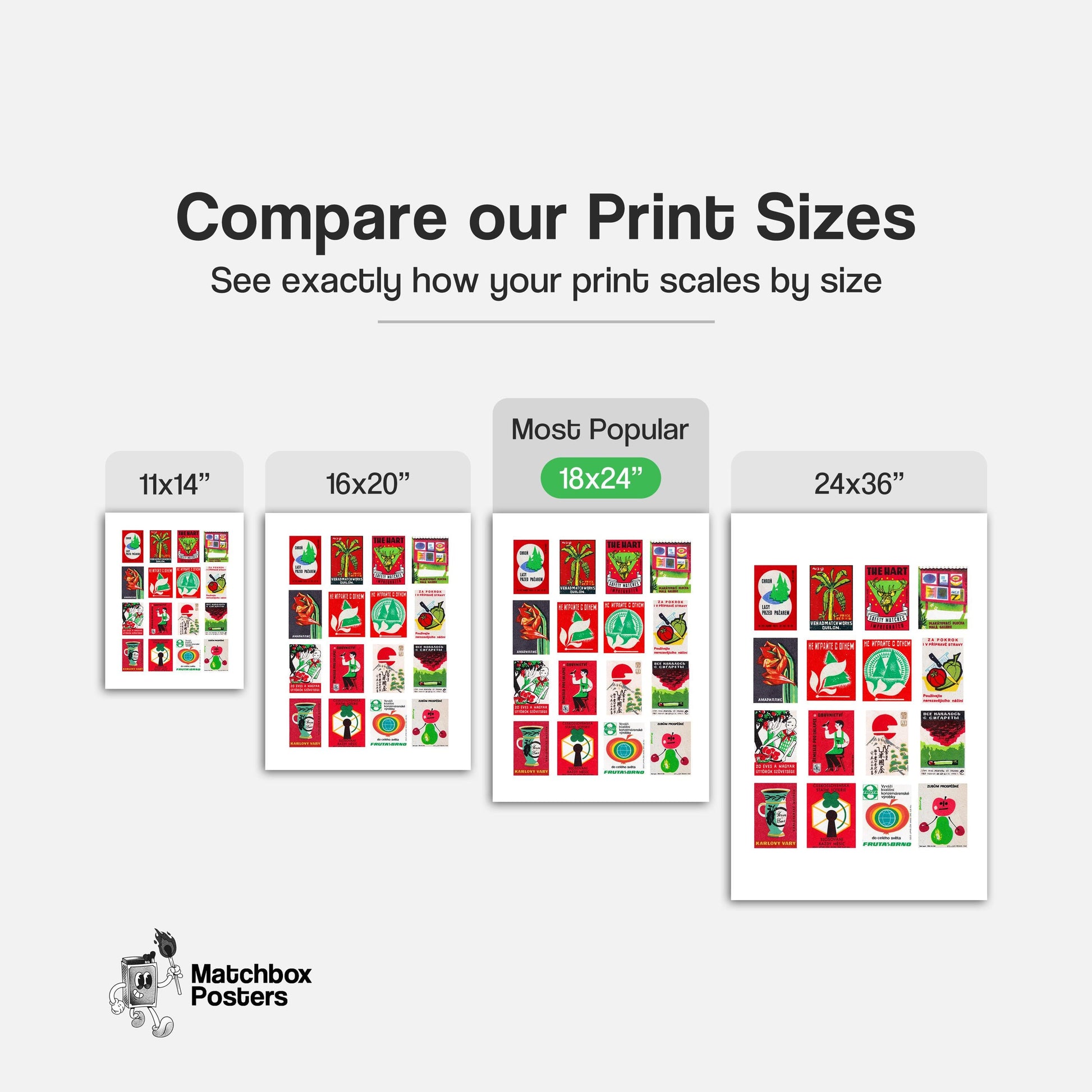 Red and Green Collage - vintage matchbox label print - office wall