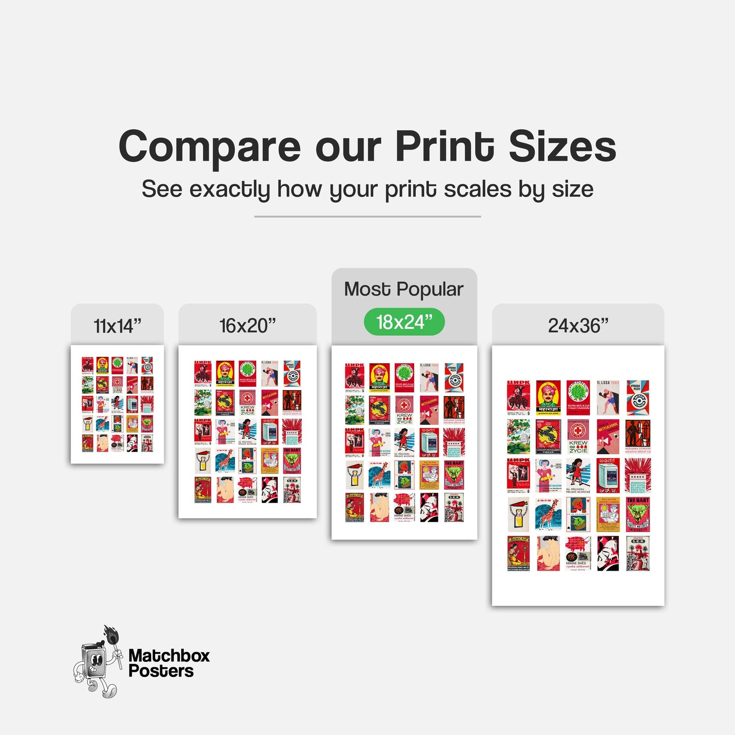 Red Vintage matchbox label grid print - vintage matchbox label print - office wall