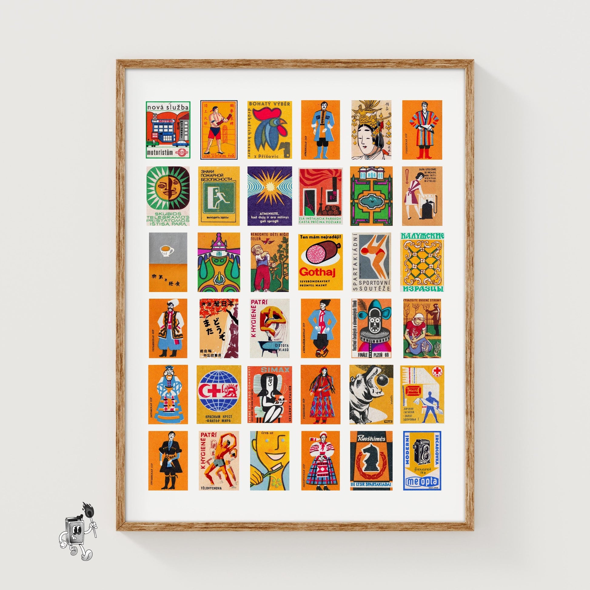 Oranges Collage - vintage matchbox label print