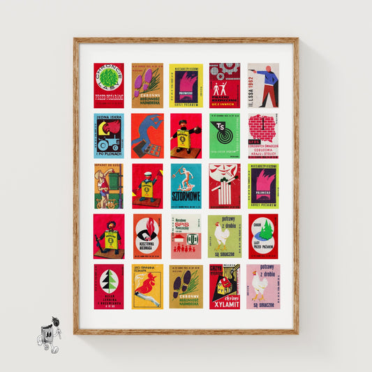Polish - vintage matchbox label print