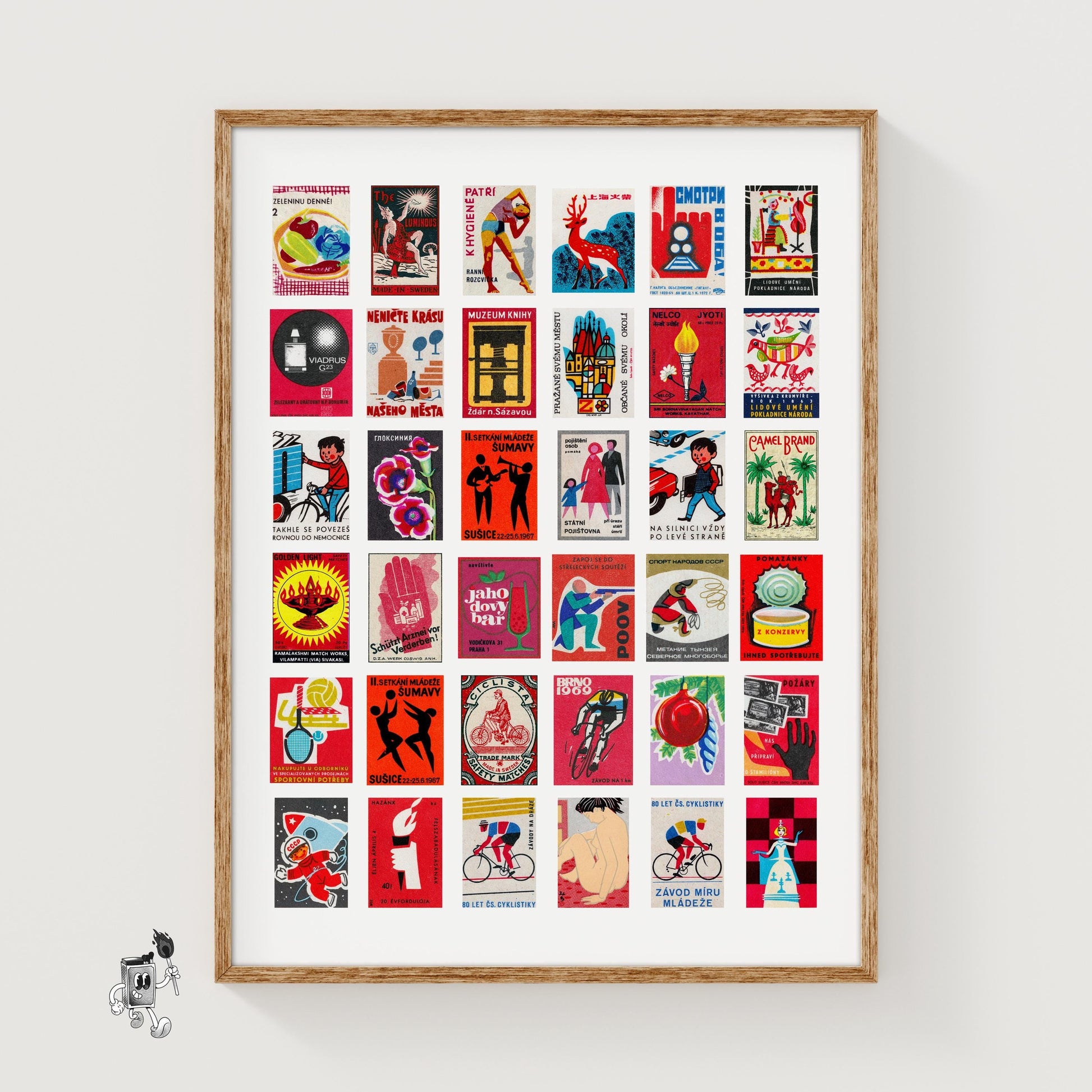 Reds Collage - vintage matchbox label print