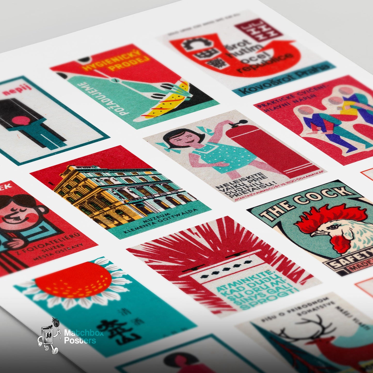 Collection Of Vintages - vintage matchbox label print - close-up detail