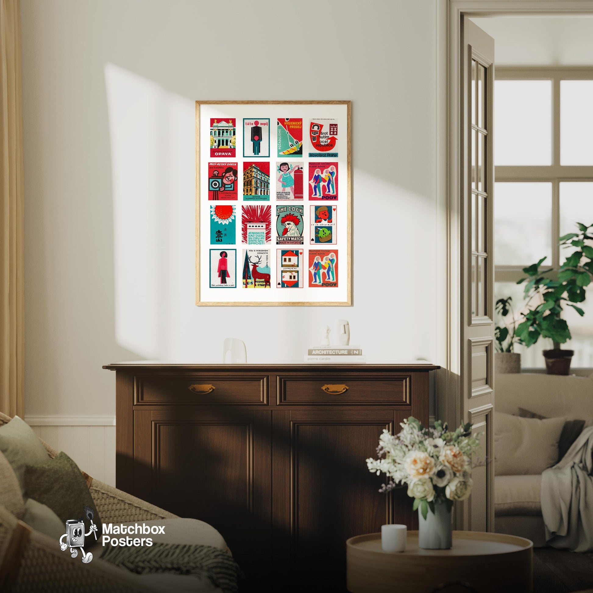 Collection Of Vintages - vintage matchbox label print - framed wall art preview