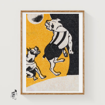 Bulldogs - vintage matchbox label print