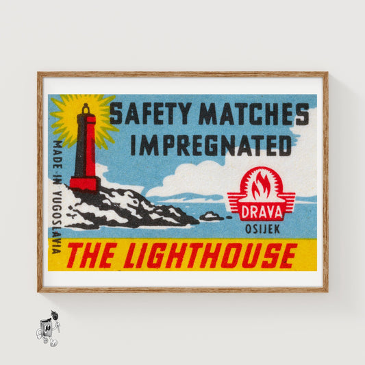 The Lighthouse - vintage matchbox label print