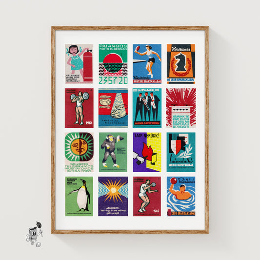 Lithuanian - vintage matchbox label print