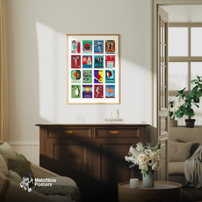 Lithuanian - vintage matchbox label print - framed wall art preview