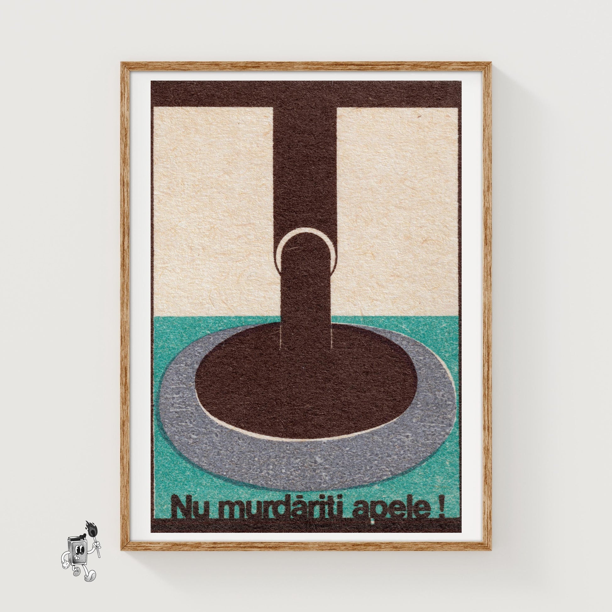 Stylized Faucet Romania - vintage matchbox label print